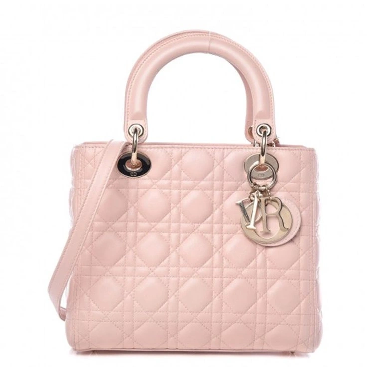 Cheap Dior Cannage Pink Medium Bag Gold Lady Lambskin 0717 Luxury